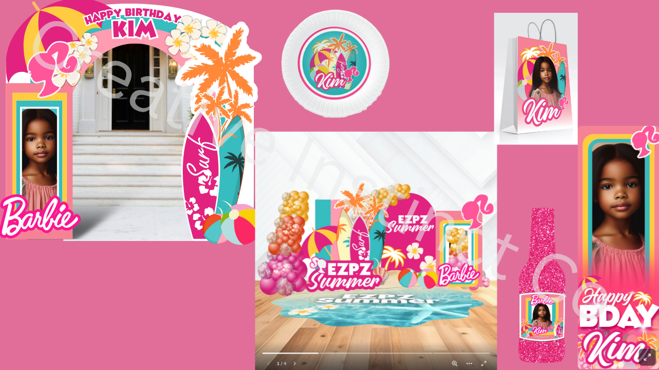 Barbie Party Templates Full (CANVA REQUIRED)