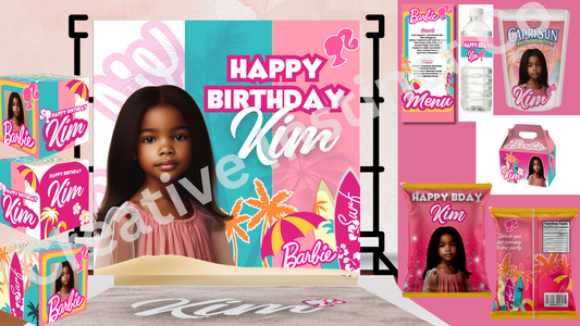 Barbie Party Templates Full (CANVA REQUIRED)