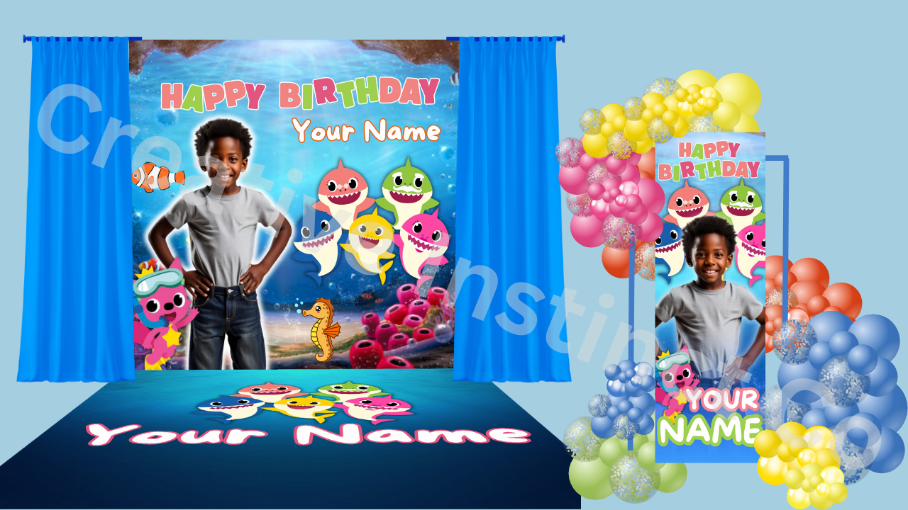 Baby Shark Party Templates Full Kit (CANVA REQUIRED)